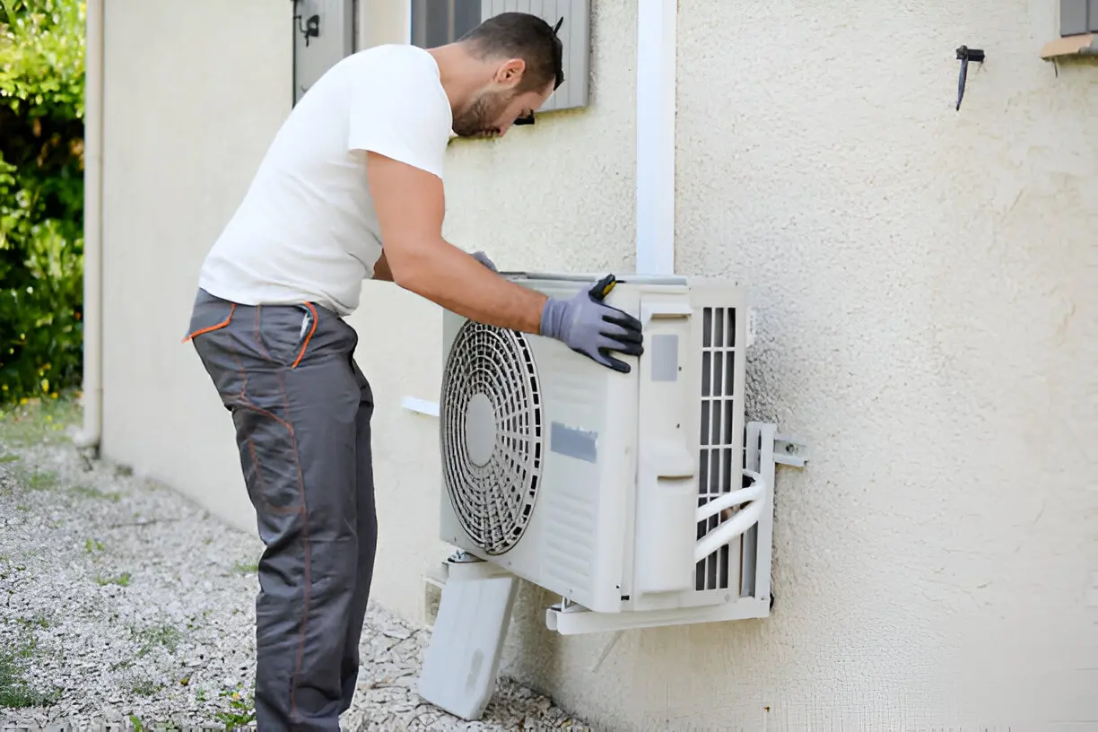Home 5 HVAC specialist repairing a malfunctioning air conditioner in Los Angeles